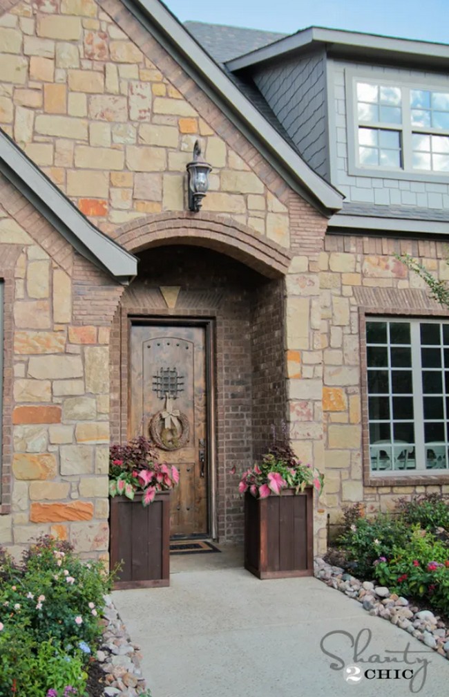 creative flower box for porch