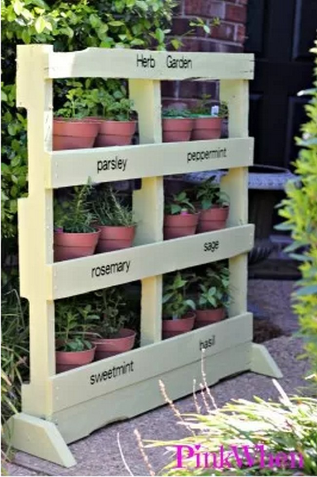Standup Pallet Herb Garden
