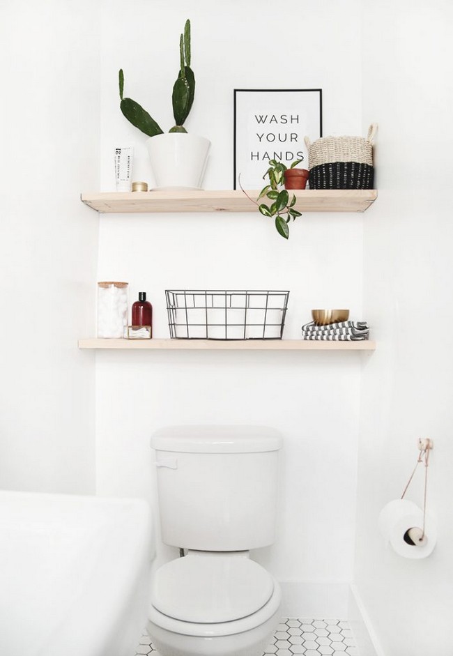 DIY Bathroom Shelf Organizer