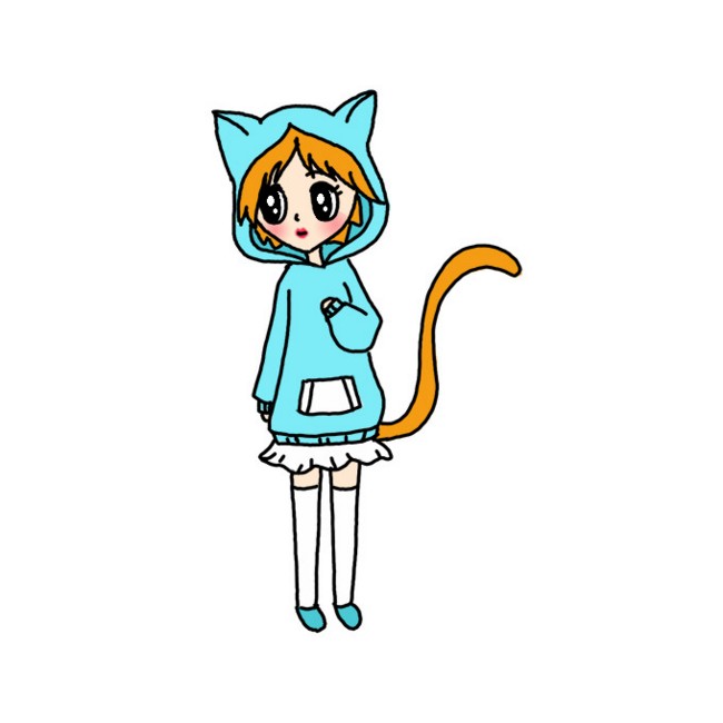 Anime With Cat Hoodie