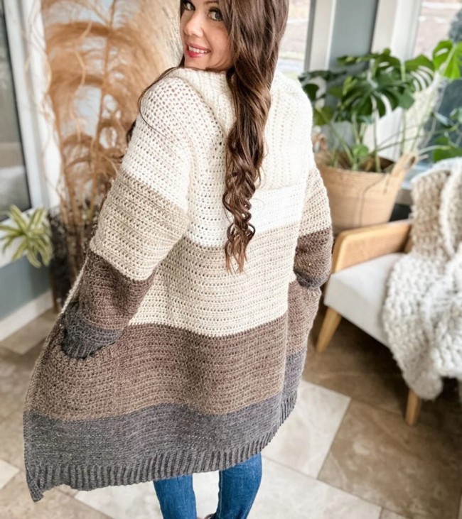 Crochet Colour Block Cardigan