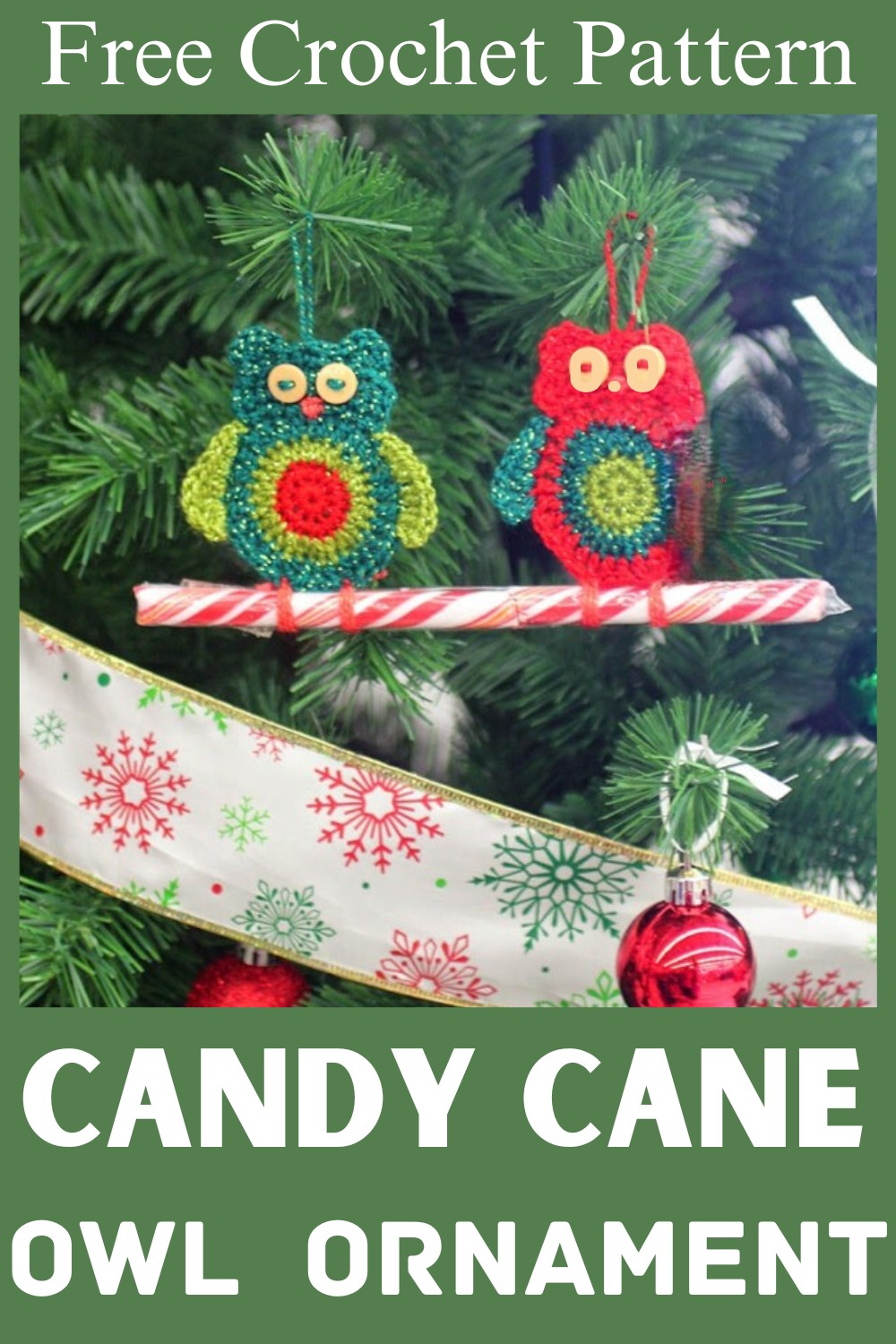 Owl Cane Ornament