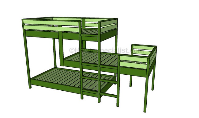 DIY Triple Bunk Bed Frame