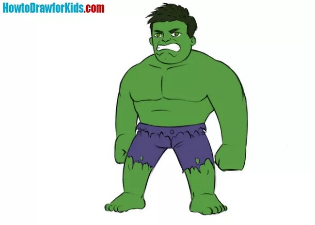 How To Draw Hulk For Kids