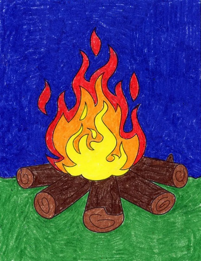 Easy How To Draw Flames Tutorial