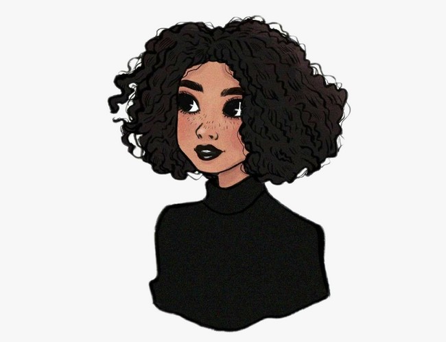  Girl Draw Black Curlyhair