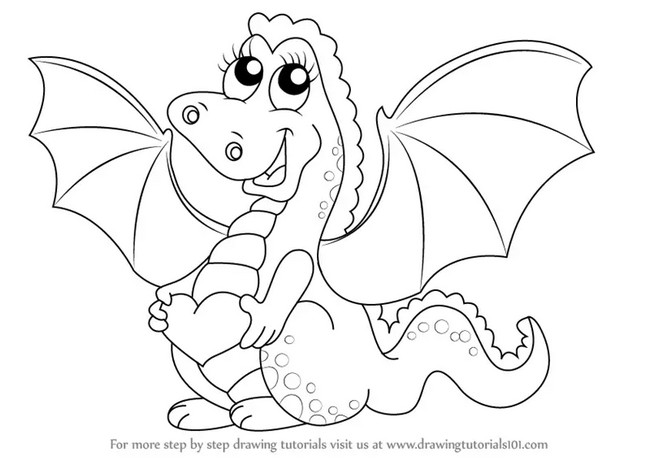 How To Draw A Baby Dragon For Kids