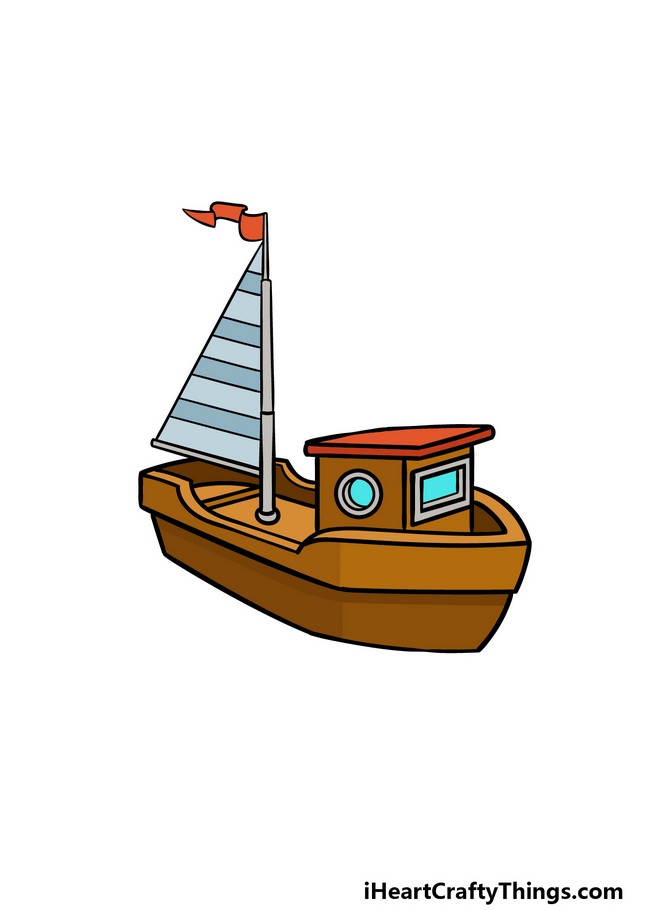 How To Draw A Cartoon Boat