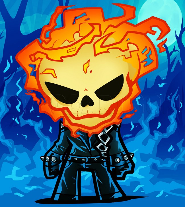 How To Draw Chibi Ghost Rider