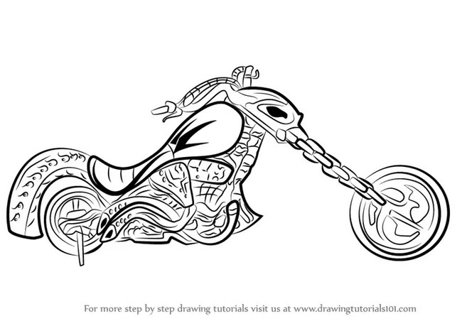 How To Draw Ghost Rider Bike