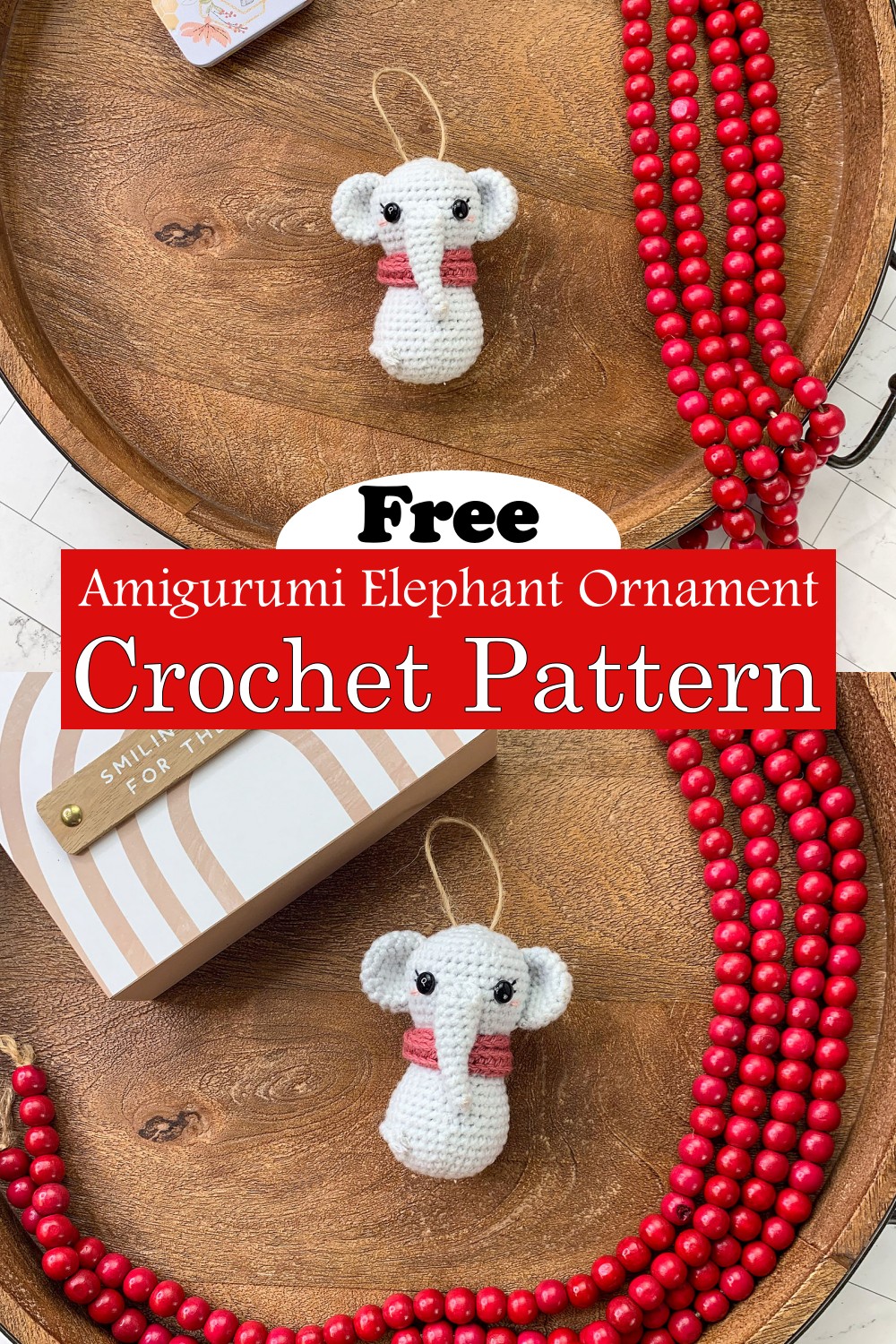 Amigurumi Elephant Ornament