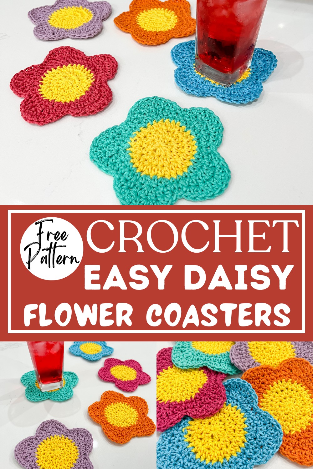 Easy Daisy Flower Coasters