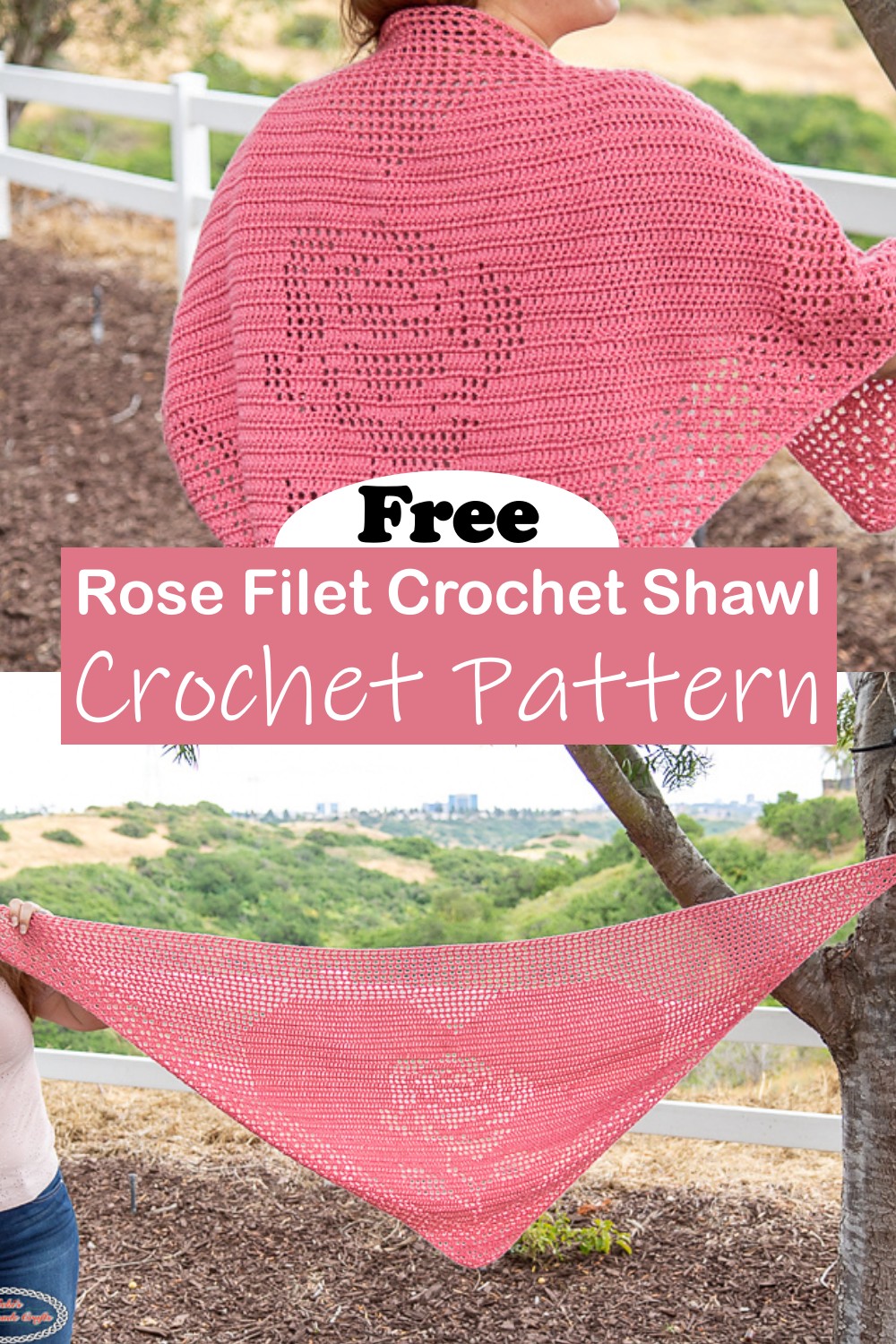 Rose Filet Crochet Shawl