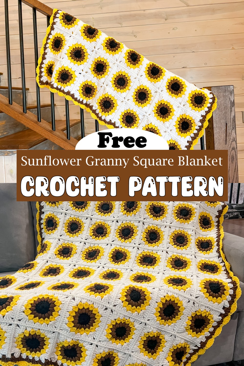 Sunflower Granny Square Blanket
