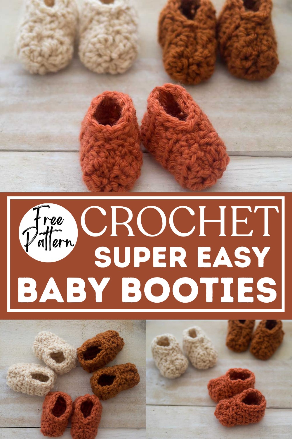Super Easy Crochet Baby Booties