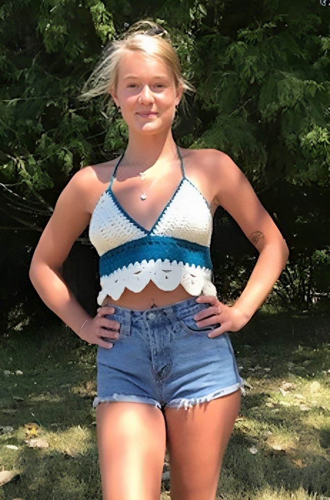 Crochet Bralette With A Leafy Edging